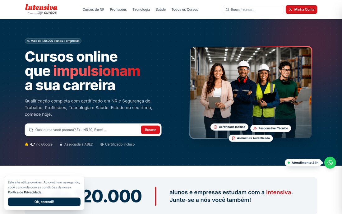 Intensiva Cursos — desktop