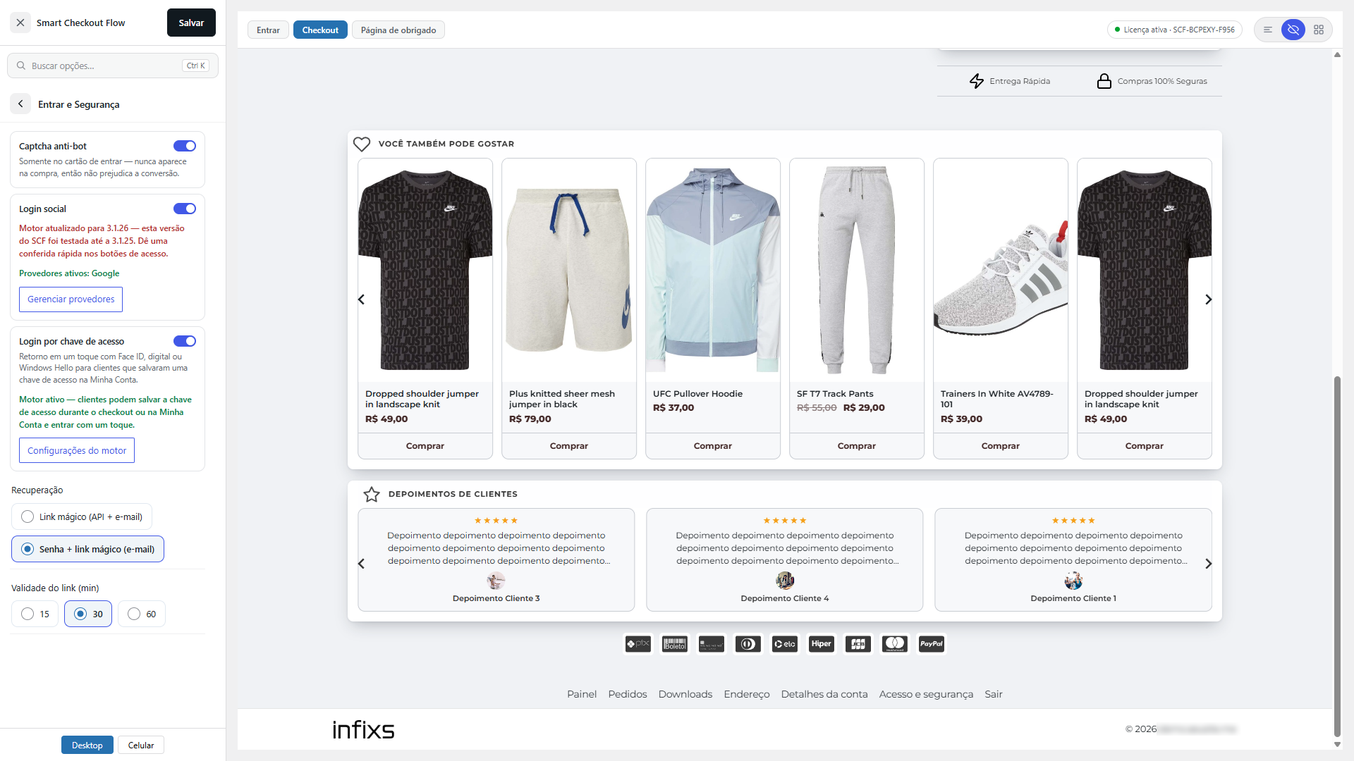 Smart Checkout Flow — integrações do plugin