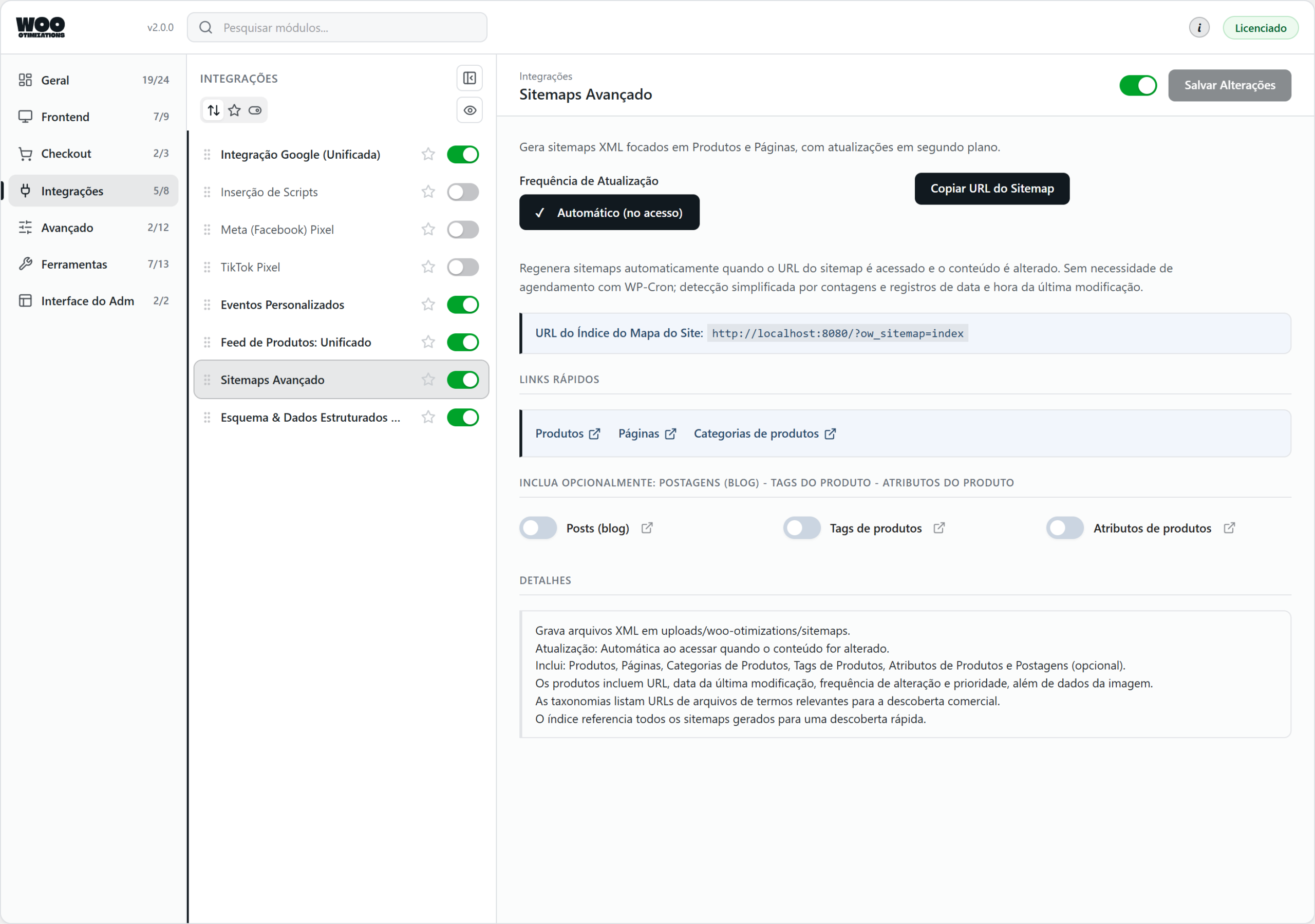 Woo Otimizations — advanced sitemaps