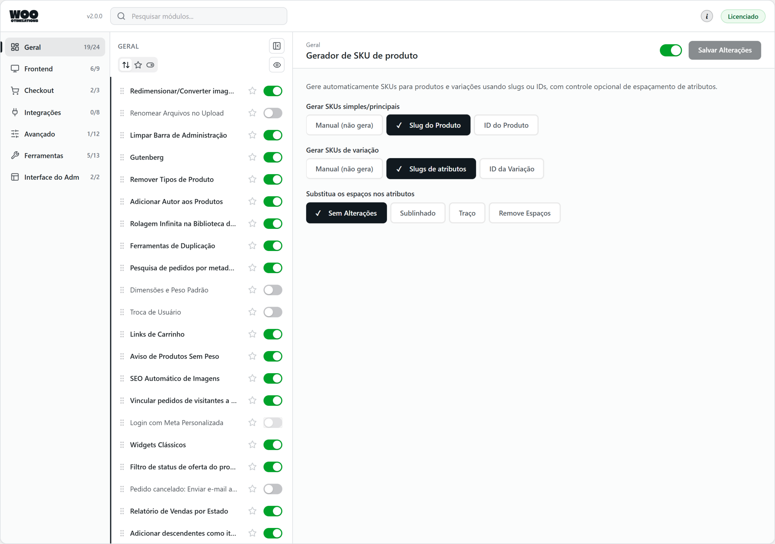 Woo Otimizations — sku generator