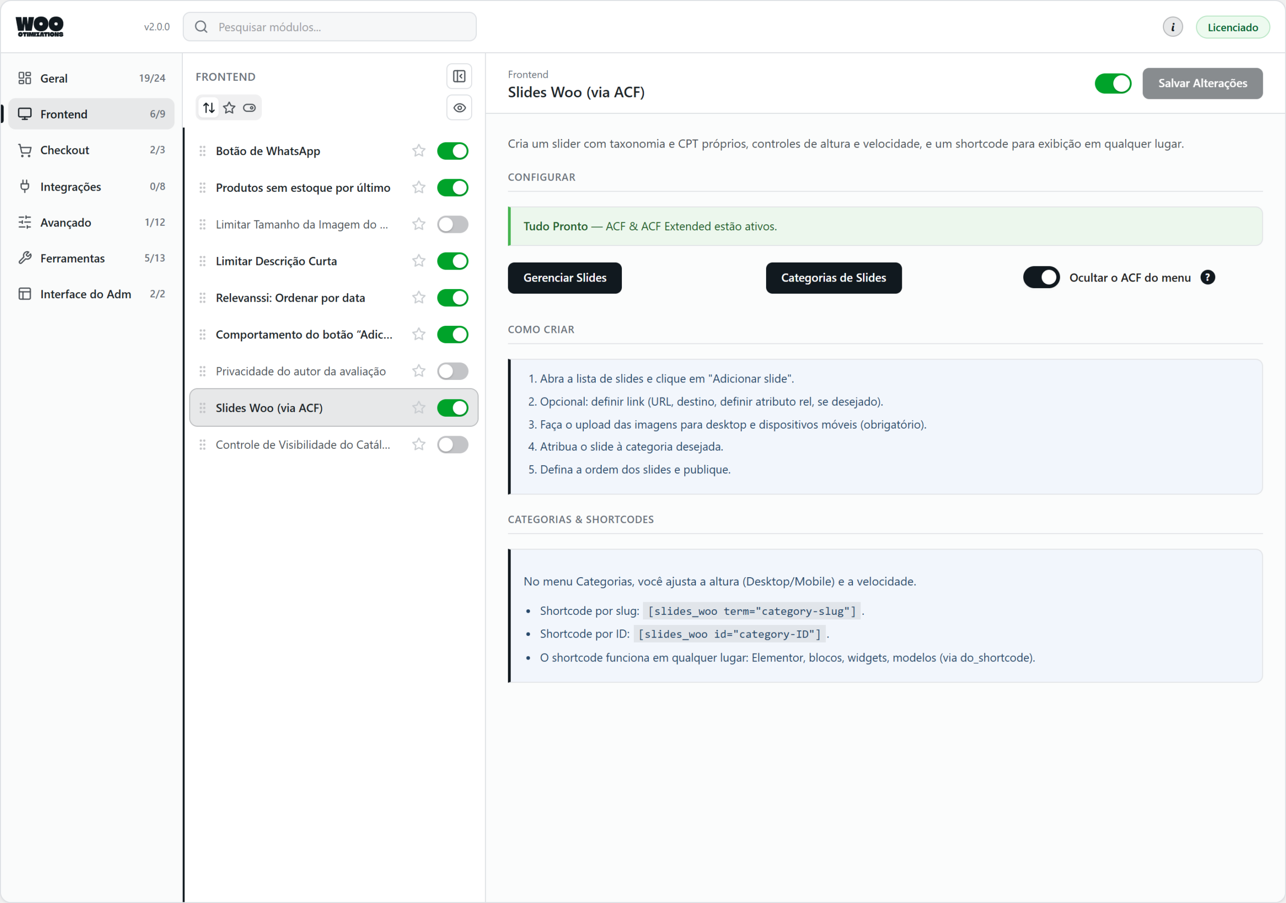 Woo Otimizations — slides woo