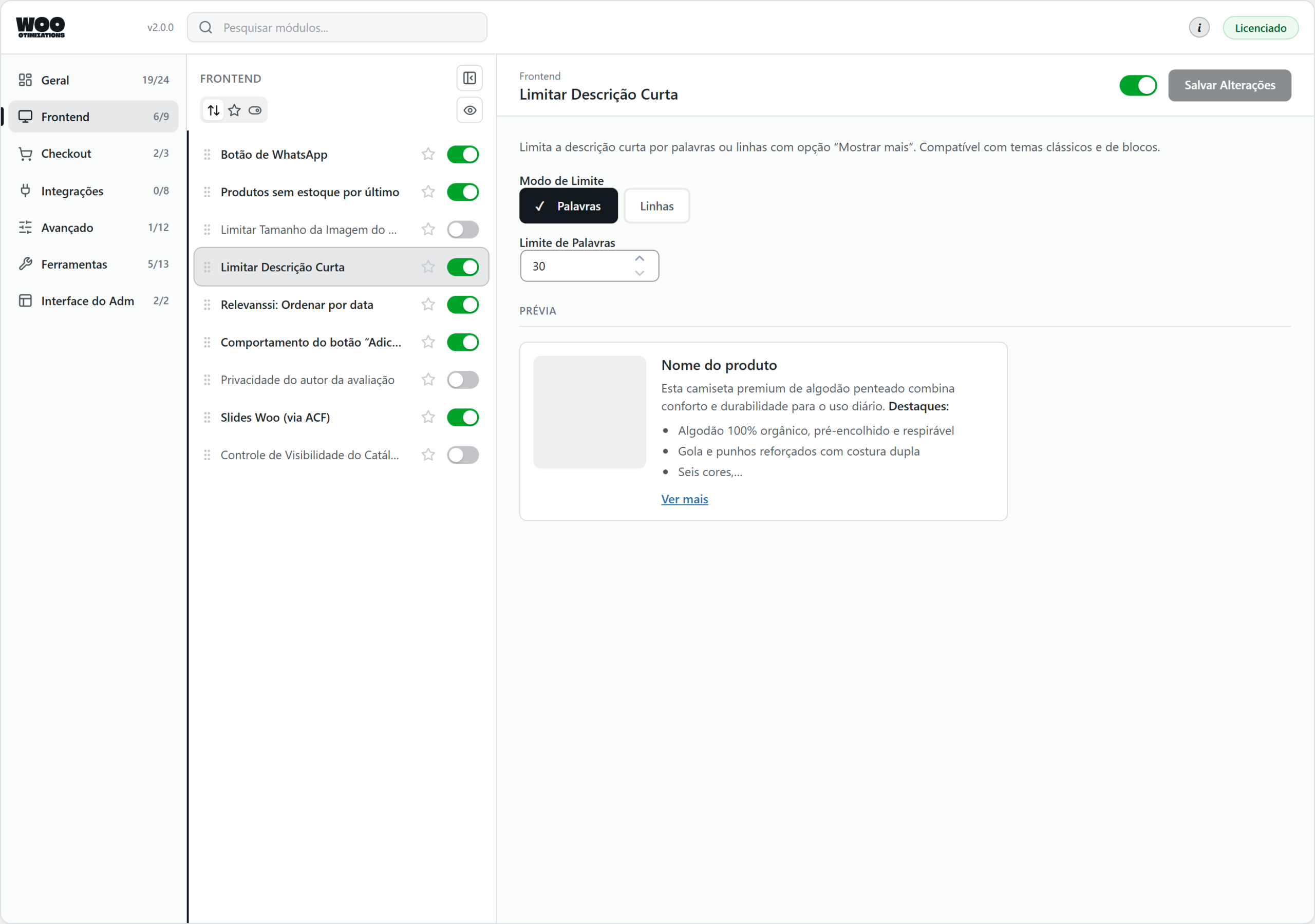 Woo Otimizations — truncate short description